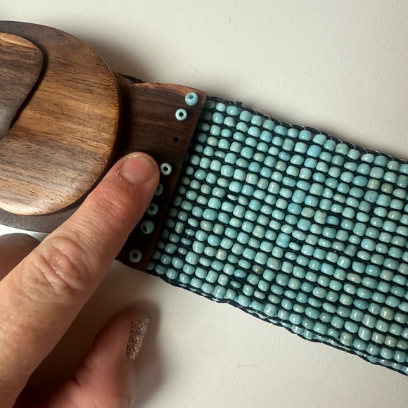 Handmade Bohemian Elastic Hippie EthicallyMade Wooden Closure Stretchy Bead Belt - Picture 12 of 12